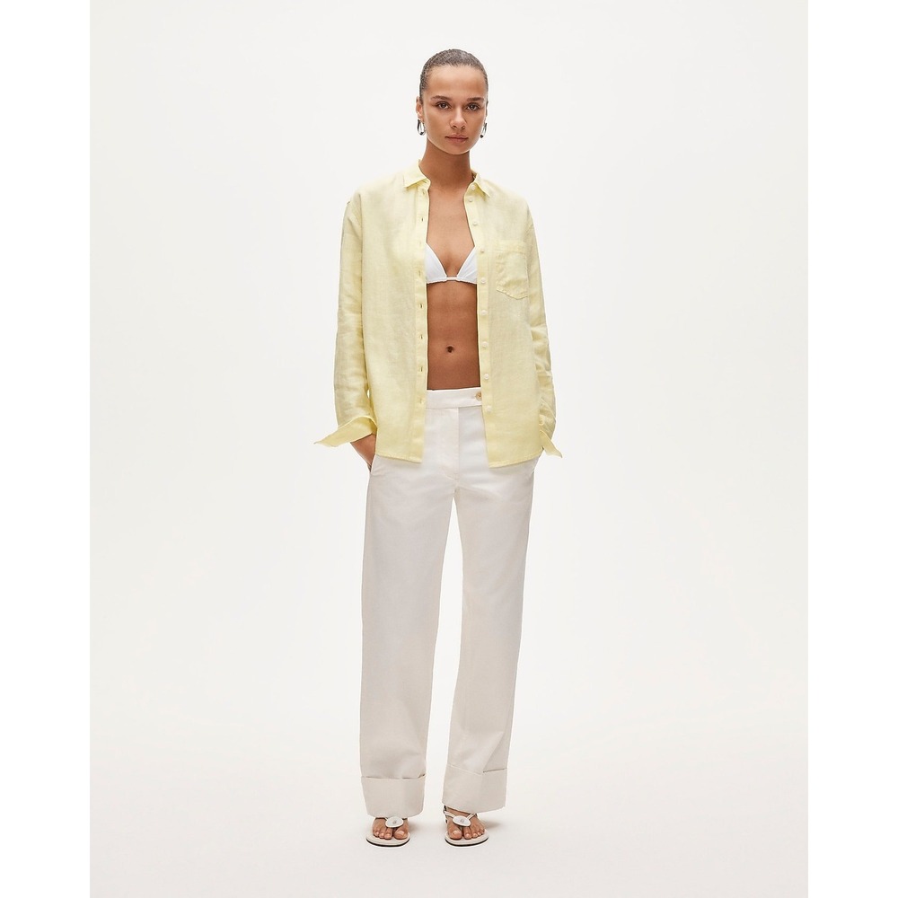 J.Crew Garcon Classic Button-Up Shirt Baird McNutt Irish Linen Yellow